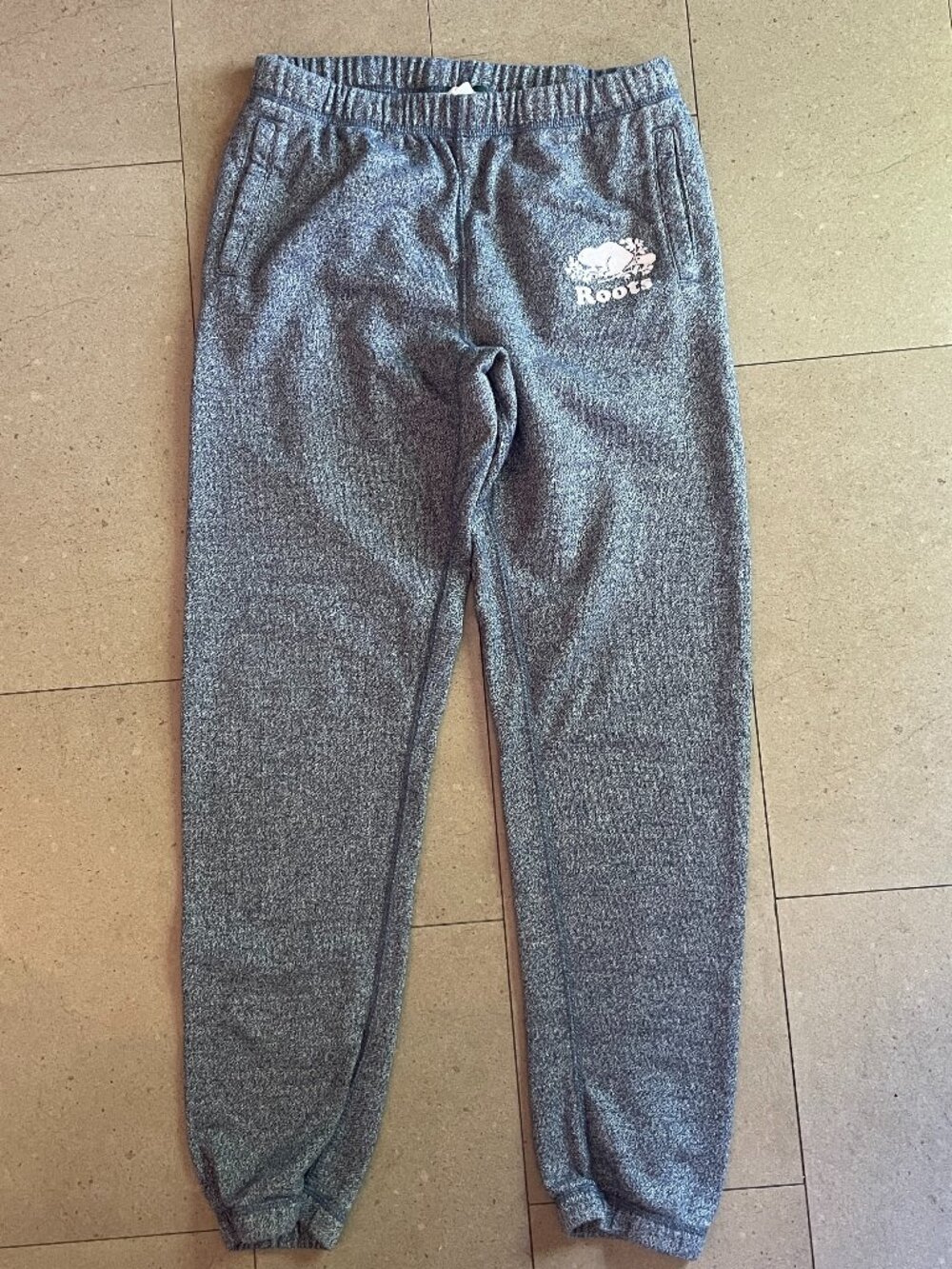 Roots Blue Salt and Pepper Sweat Pants with pockets-Small